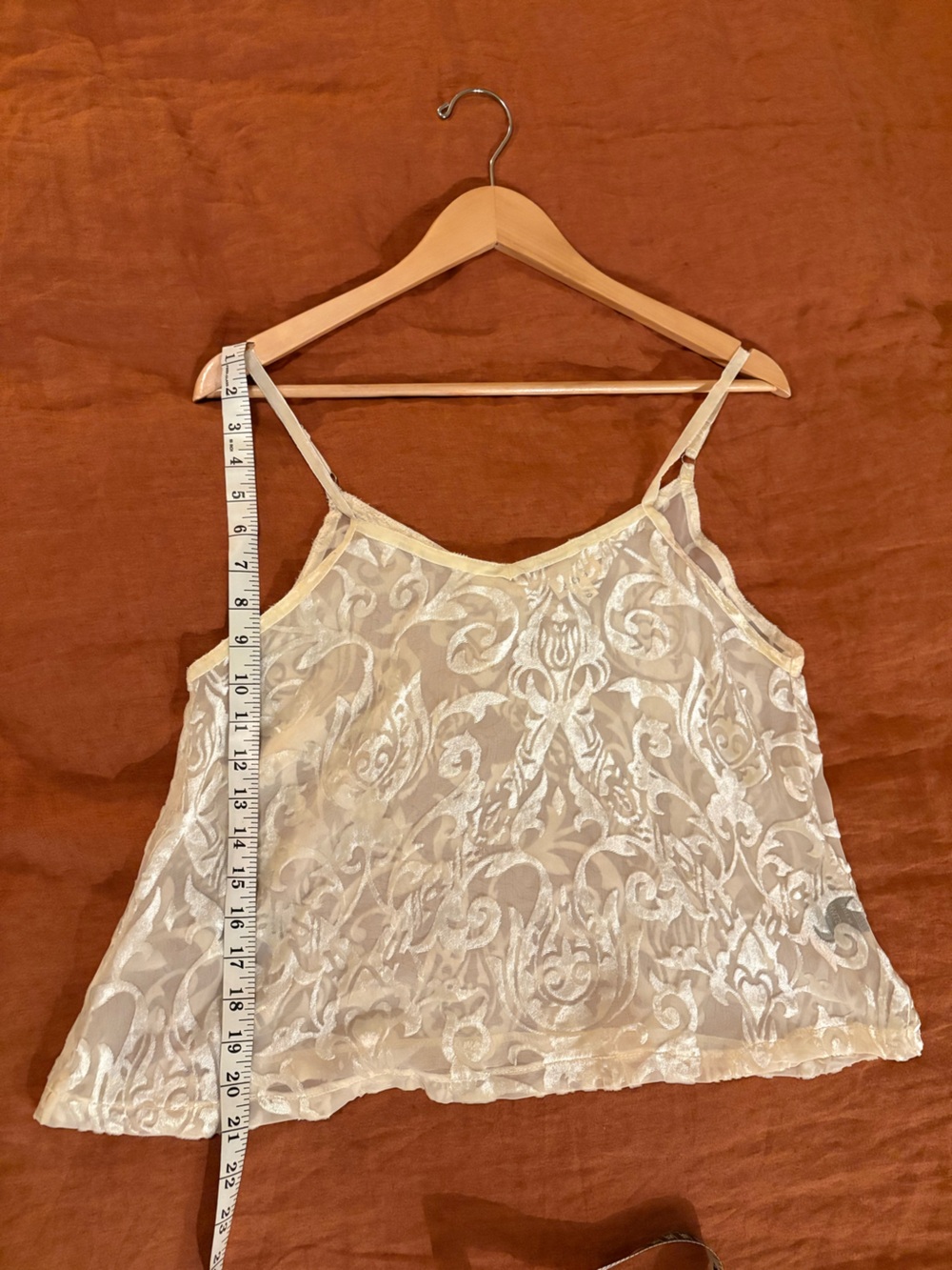 POL Sheer Tank with Velvet Details - butter yellow color SZ SM EUC - Picture 5 of 10